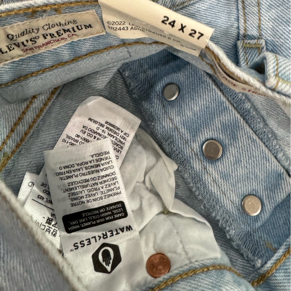 NWT LEVI'S Women's Ribcage Straight Ankle Jeans Size 24 - Picture 6 of 9